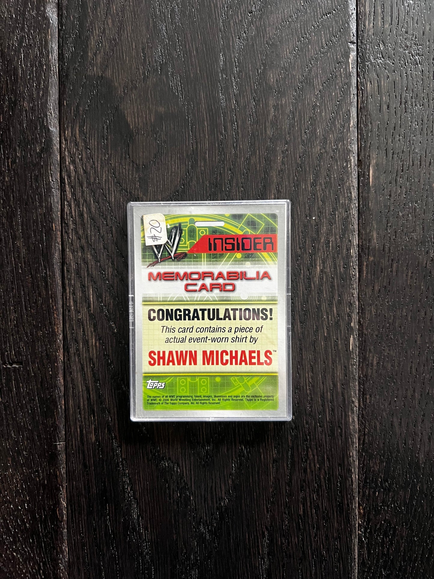 Shawn Micheals WWE Memorabilia Card (2006) Topps Trading Cards NM