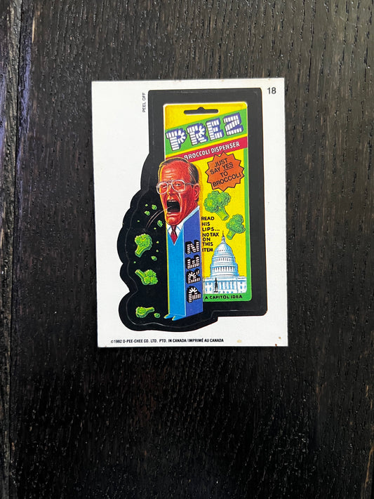 Topps Wacky Packages Sticker Prez Broccoli Dispenser #18 (1992) VG