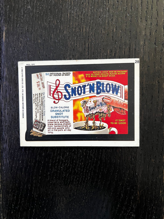Topps Wacky Packages Sticker Snot N' Blow #28 (1992) GD