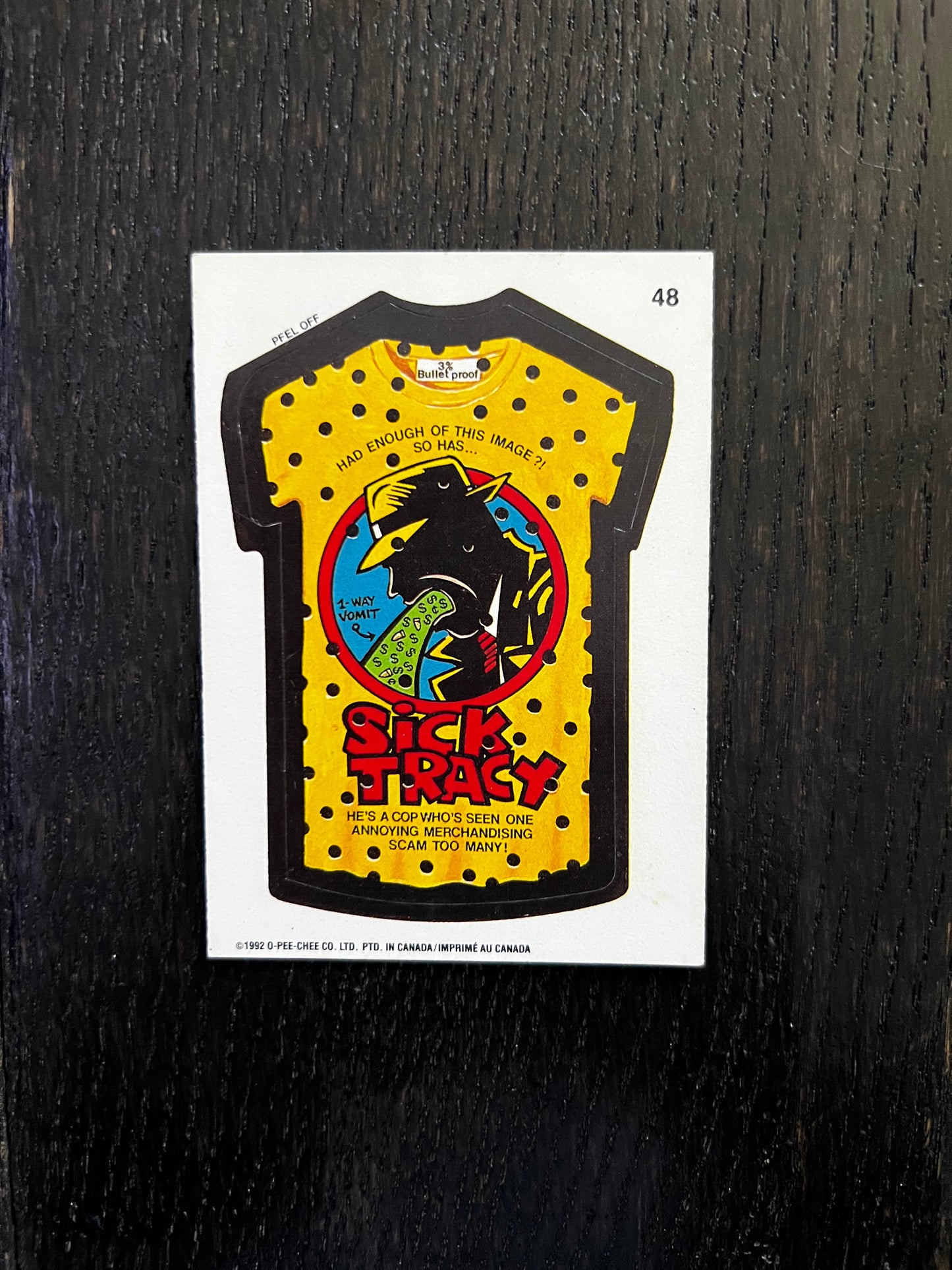 Topps Wacky Packages Sticker Sick Tracy #48 (1992) GD